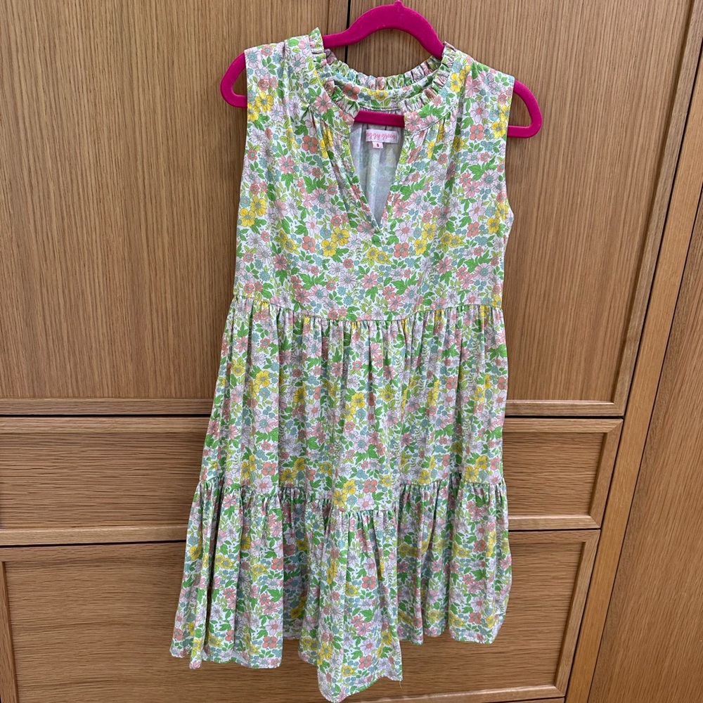 Peggy Green Floral Kids Dress, Size 8